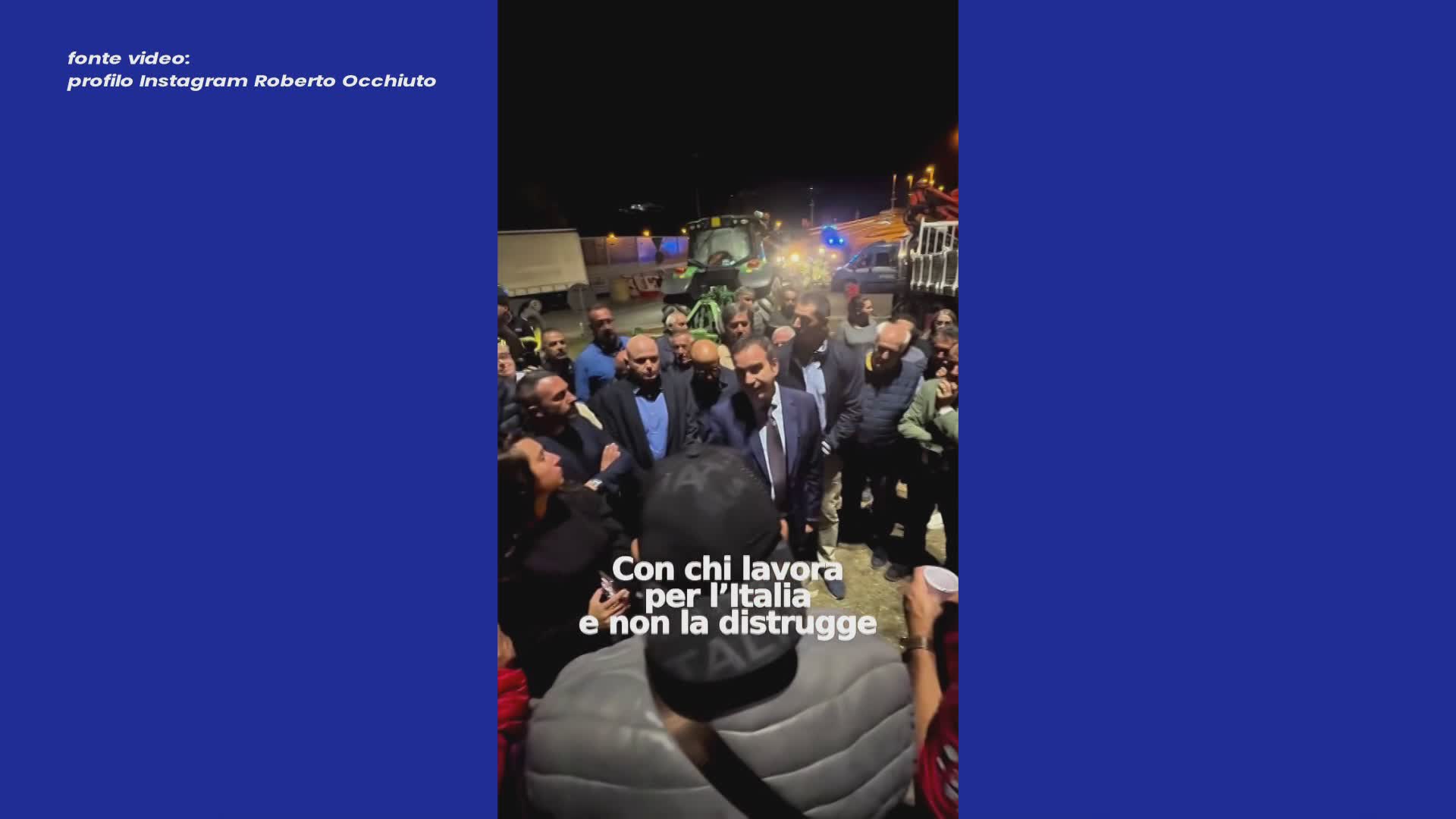 Occhiuto al presidio di agricoltori e autotrasportatori a Falerna