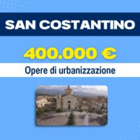 Veduta panoramica di un quartiere urbano a San Costantino, immagine promozionale per opere di urbanizzazione e investimento.