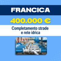 Pubblicità da Francica: impianti di tubazioni e reti idriche, 400.000€ per completamento strade e rete idrica, immagine di impianti industriali.