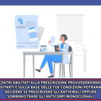 Due medici in consulto in ambulatorio: prescrizioni su cartellina, strumenti medici e poster informativo sullo sfondo.