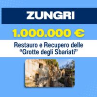 Immagine di rovine e resti in pietra, con titolo ZUNGRI 1.000.000 € e descrizione Restauro e Recupero delle 'Grotte degli Sbriati'.