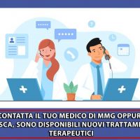 Medico e infermiera al telefono, grafici e icone sanitarie sullo sfondo, atmosfera clinica e professionale.