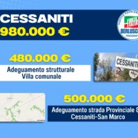 Notizie di infrastrutture: cantiere Cessaniti con fondi di 980.000 €, 480.000 € per adeguamento villa comunale e 500.000 € per strade provinciali e vie a Cessaniti-San Marco.