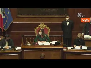 Casellati, tre anni fa eletta prima donna a presiedere il Senato, l'applauso di Palazzo Madama