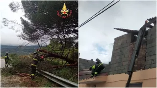 Maltempo, tromba d'aria nel Lametino: Vigili del Fuoco impegnati in oltre trenta interventi (FOTO)