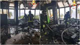 Incendio al lido comunale di Reggio Calabria: distrutta la Torre Nervi