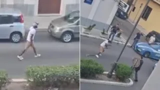 Straniero usa spranga contro auto e poliziotti: quattro agenti feriti
