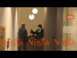 Enrico Letta arriva al Nazareno per la riunione della segreteria Pd