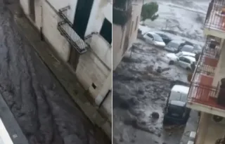 Nubifragio nel Reggino, a Scilla strade come fiumi di detriti e fango