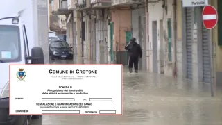 Alluvione a Crotone, il Comune distribuisce la modulistica per la prima ricognizione dei danni (SCARICALA QUI)