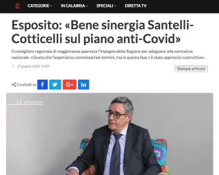 A fine giugno 2020 Baldo Esposito esaltò la collaborazione fra Regione e Cotticelli. Ora si spieghi!