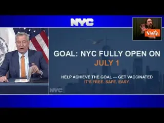 Il sindaco de Blasio annuncia: "New York riapre completamente dal 1° luglio"