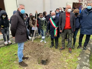 Avviato il tavolo per l'infanzia e l'adolescenza a San Luca: gli assessori Gallo e De Caprio impiantano ulivo (VIDEO)