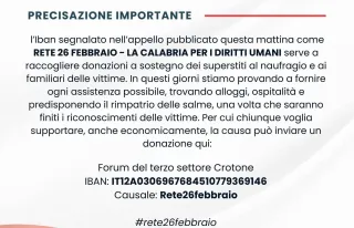 Naufragio di Steccato: avviata una raccolta fondi per sopravvissuti e familiari delle vittime