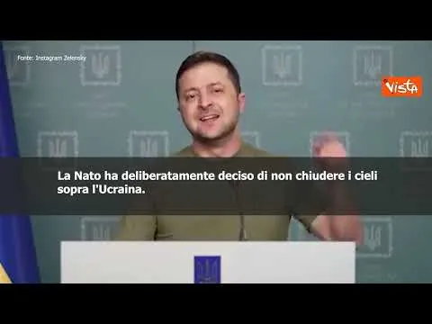 SOTTOTITOLI Zelensky condanna il rifiuto della Nato per No-fly zone