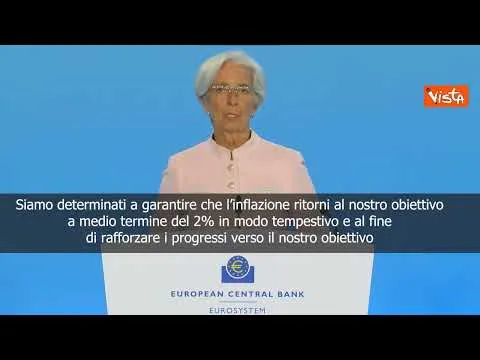 Lagarde (Bce): Nuovo rialzo dei tassi d'interesse