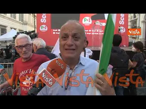 Comizio a Roma del Pd, i militanti: “Voto per arginare destra e mantenere equilibri in Europa”