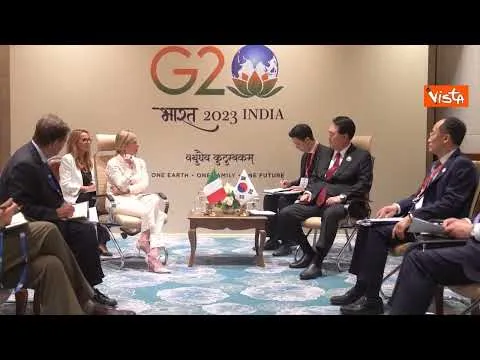 G20 in India, Meloni incontra il Presidente della Repubblica di Corea