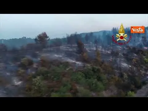 Incendio a Vieste, ecco le immagini aeree