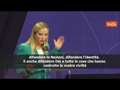 Meloni: "Serve dura lotta per difendere famiglie e Dio"
