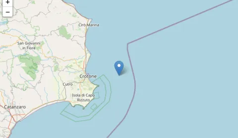 Terremoto, una scossa di magnitudo 3.5 registrata al largo di Crotone