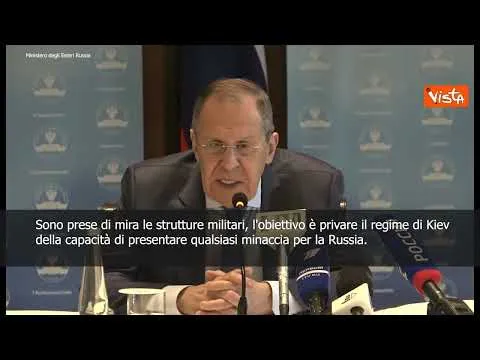 SOTTOTITOLI Lavrov: "Usa e Nato da anni vogliono rendere Ucraina Paese anti-russo"