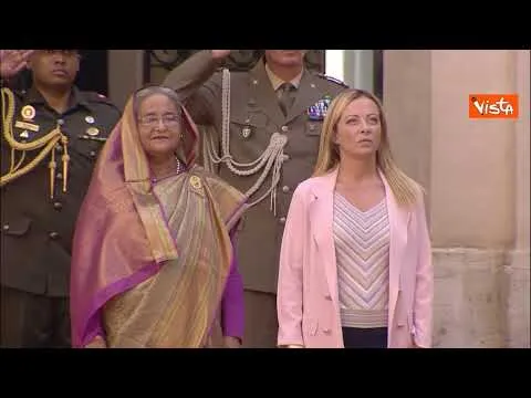 Meloni riceve il Primo Ministro della Repubblica Popolare del Bangladesh