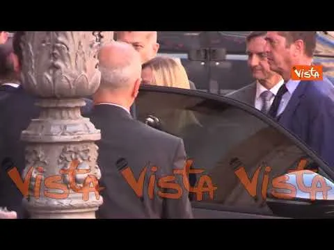 Giorgia Meloni alla Camera Ardente di Giorgio Napolitano a Palazzo Madama