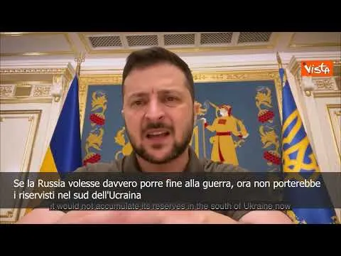 SOTTOTITOLI Zelensky: "Se Russia volesse fine guerra non porterebbe riservisti a sud dell'Ucraina"