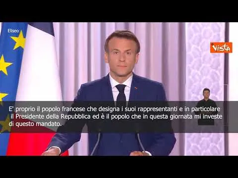 SOTTOTITOLI Macron: "Il nuovo popolo francese ha dato mandato a un nuovo Presidente"
