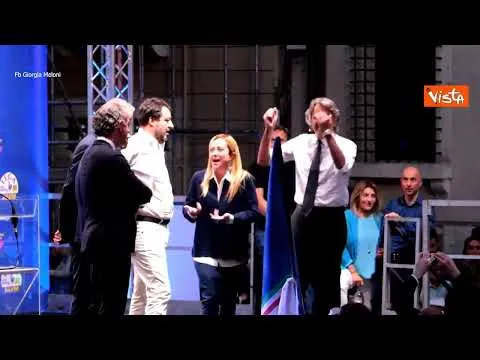 Meloni, Salvini Lupi e Zaia sullo stesso palco a Verona per sostenere il candidato Sboarina