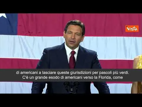 SOTTOTITOLI DeSantis: "In Florida abbracciamo la libertà e rigettiamo ideologia woke"