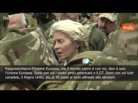 SOTTOTITOLI Von der Leyen a Bucha: "Tutto il mondo sta con l'Ucraina"