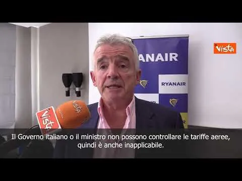 O’Leary (Ryanair): Decreto Prezzi è illegale, diminuiremo voli nazionali per le isole