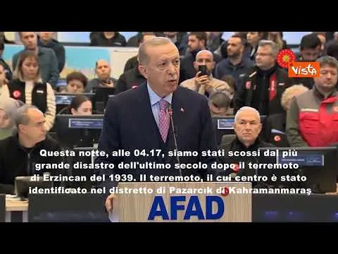 SOTTOTITOLI Terremoto Turchia, Erdogan: “Il più grande disastro dal 1939”