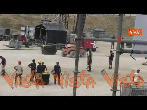 Il Circo Massimo si prepara al concerto dei Maneskin di sabato, le immagini dell'allestimento