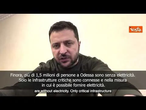 Zelensky: "Oltre un milione di persone senza elettricità nella regione di Odessa"