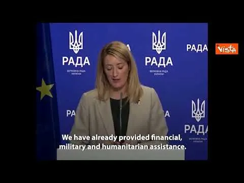 Metsola al parlamento ucraino: "Vi aiuteremo nella ricostruzione"
