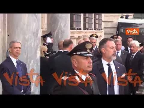 Il Presidente Mattarella alla Camera Ardente di Giorgio Napolitano a Palazzo Madama