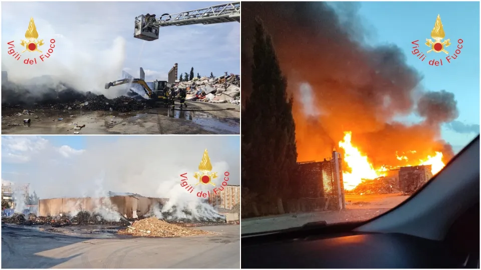 A fuoco rifiuti nella zona industriale di Lamezia: avviati accertamenti