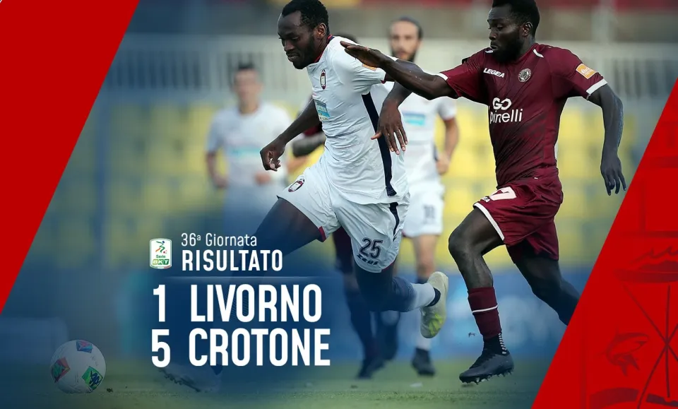 Calcio, il Crotone vince a Livorno e vede da vicinissimo la Serie A