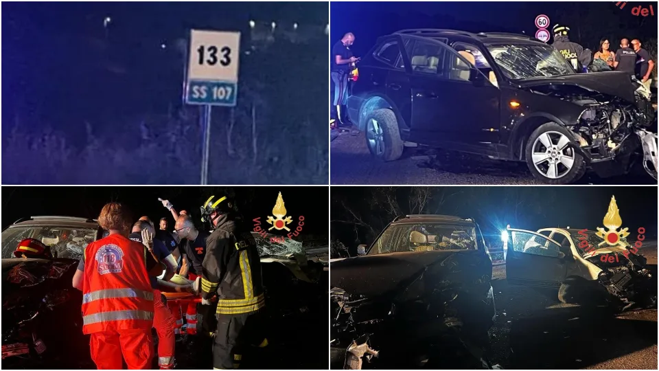 Incidente stradale sulla ss 107 Silana-Crotonese: quattro i feriti estratti dalle lamiere
