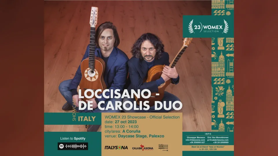 Loccisano-De Carolis: il duo di chitarra battente nella selezione del WOMEX2023