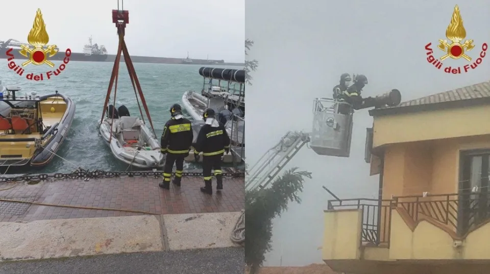 Danni causati dal maltempo: oltre venti gli interventi dei Vigili del Fuoco a Crotone e provincia