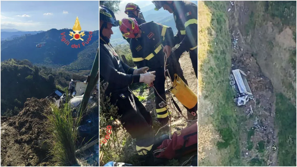 Camion precipita in una scarpata: un morto
