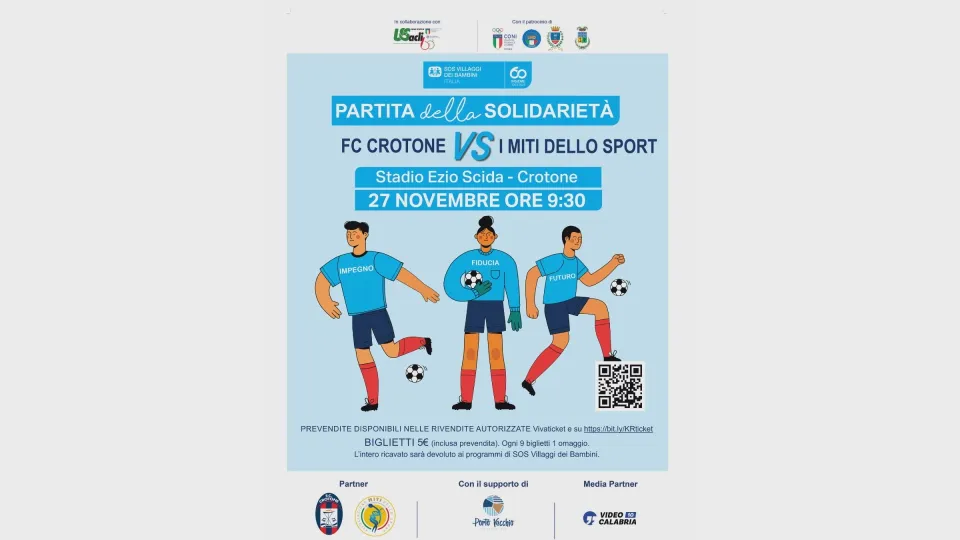 APPUNTAMENTI | A Crotone la partita di beneficenza per S.O.S. Bambini