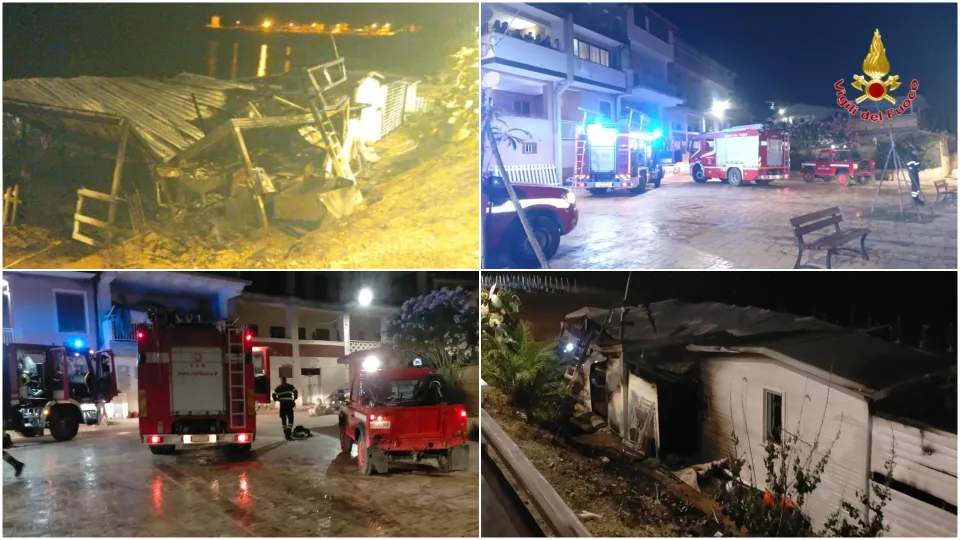 A fuoco lido balneare nel Crotonese: distrutta la struttura