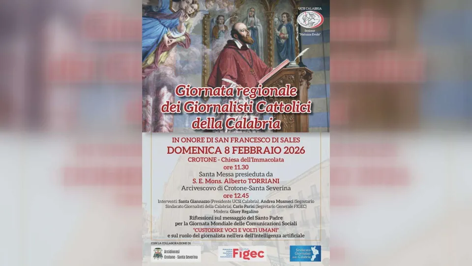 A Crotone la Giornata regionale dei giornalisti cattolici 2026