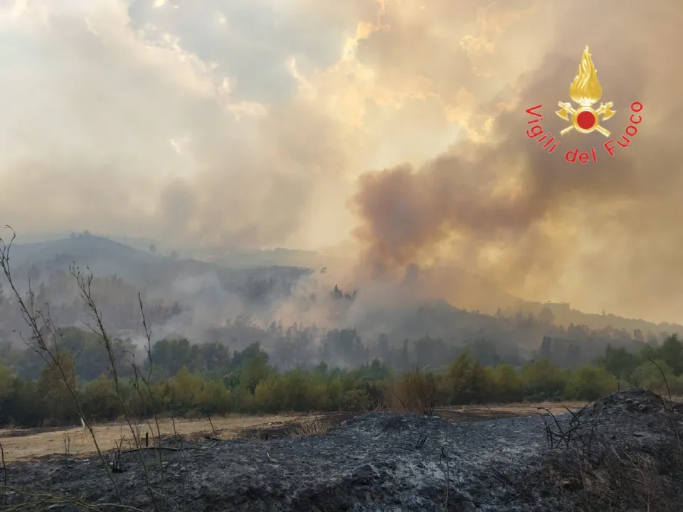 Incendi nel Crotonese, chiusa parte della ss 107 al traffico: fiamme arrivate a lambire centri urbani (FOTO)
