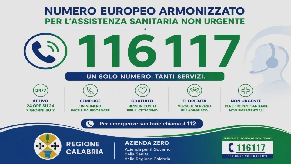 Sanità: dal 28 luglio parte il Numero europeo armonizzato 116117